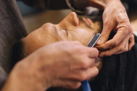 Classic straight razor shave